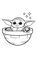 Baby Yoda kleurplaat 2